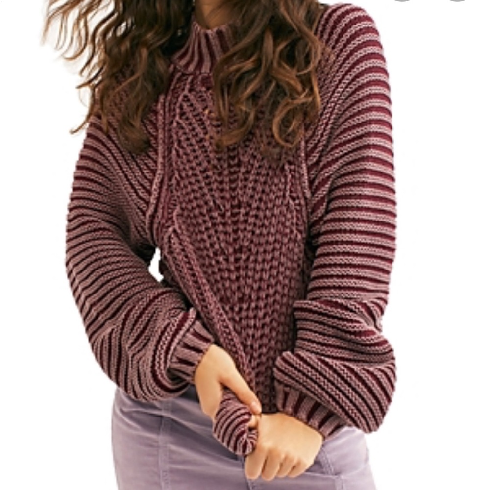 Free People sweetheart sweater in garnet grotto
